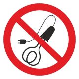 Знак Запрещается пользоваться электронагревательными приборами d-150 с-к пленка