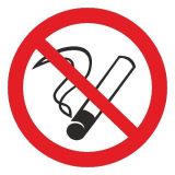 Знак Забороняється палити d-150 с-к плiвка
