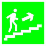 Указатель Направление эвакуации по лестнице вверх 150х150с-к пленка