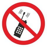 Знак Забороняється користуватись мобільним телефоном d-150 с-к плівка